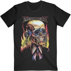 Megadeth - Flaming Vic Heren T-shirt - M - Zwart