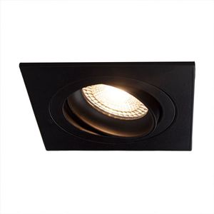 PHILIPS LED Inbouwspot 4 Watt Dimbaar | kantelbaar | zwart | vierkant | 2700K - Warm wit