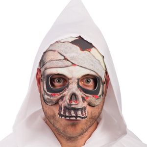 Carnival Toys Halfmasker Mummie Met Kap Textiel Wit One-size