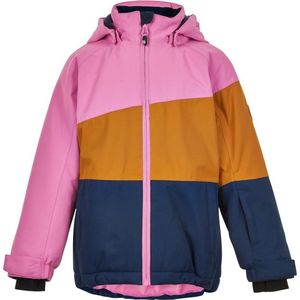 Color Kids - Ski-jas voor meisjes - Colorblock - Roze/Honing/Donkerblauw - maat 92cm