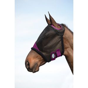 RelaxPets - Weatherbeeta - Vliegenmasker - Met Oren & Neus - 60% UV Bescherming - Zwart/Paars - Pony