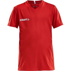 Craft Squad Jersey Solid SS Shirt Junior Sportshirt - Maat 146  - Unisex - rood/wit Maat 146/152