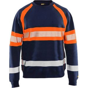 Blaklader Sweater High Vis 3359-1158 - Marineblauw/Oranje - XXXL