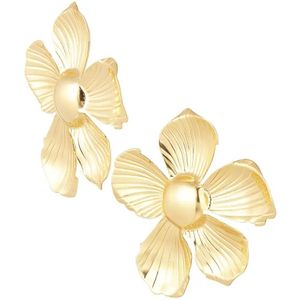 Oorstekers Féline - Big Flower - Goud - Yehwang - Metaal - Statement