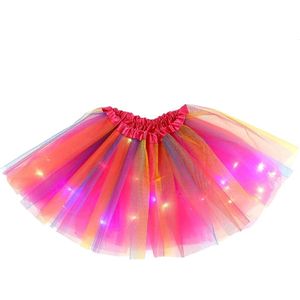 LED Rokje / Tutu - Groot - Regenboog Roze - Met Gekleurde RGB Verlichting