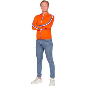 Wilbers & Wilbers - 100% NL & Oranje Kostuum - Sportief Oranje Trainingsjack Holland Man - Oranje - Medium - Carnavalskleding - Verkleedkleding