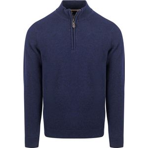 Suitable Half Zip Trui Lamswol Navy - Maat XL - Heren - Schipperstrui