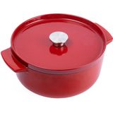 KitchenAid braadpan 22cm - geëmailleerd gietijzer - keizer rood - rond