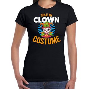 Verkleed t-shirt clown costume zwart voor dames - Halloween kleding XXL