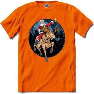 Chritmas beer buddy's - T-Shirt - Meisjes - Oranje - Maat 12 jaar