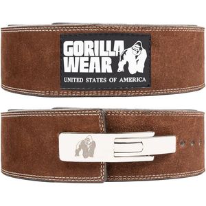 Gorilla Wear 4 Inch Leren Lever Lifting Belt - Bruin - S/M