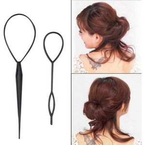 Scoby - 2 x Haarstyling Set - Haar accessoires - Haartools - Haarlussen - Kappers accessoire - Haar lussen - Staart maken - Hair Loop Tool Set - Zwart - 2 Sets