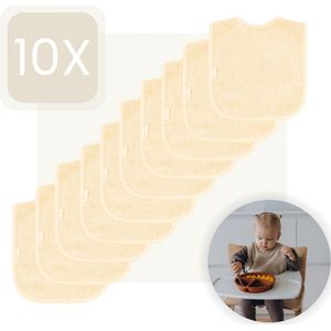 Funnies Slabbetjes 10-Pack - Beige - Set van 10 Stuks - Slab voor Kinderen - Slabbertjes Baby - Slabber