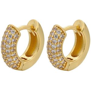 Jobo by Jet - Scott earrings - XS - Goudkleurig - Dames oorbellen - Kleine ringetjes met strass steentjes
