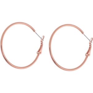Behave Oorbellen - oorringen - dames - vrouwen - rosé goud kleur - diameter 4cm
