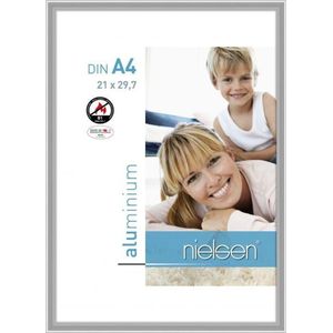 Fotolijst poster frame A4 brandvertragende vlamvertragende wissellijst zilver aluminium B1 certificering DIN 4102 - 1