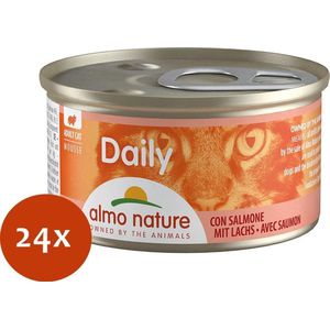 Almo Nature Natvoer voor Katten - Daily Menu Mousse - Glutenvrij - Graanvrij - 24 x 85g - Mousse met Zalm - 24 x 85 gram