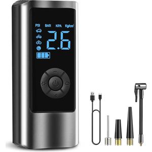 Draagbare Elektronische Luchtpomp 150 psi - Mini Compressor voor Auto, Motorfiets en Fiets met LCD Scherm en Led Zaklamp