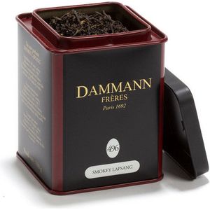 Dammann Frères - Smokey Lapsang blikje N° 496 - 100 gram gerookte zwarte thee - Volstaat voor 50 koppen Lapsang Souchong