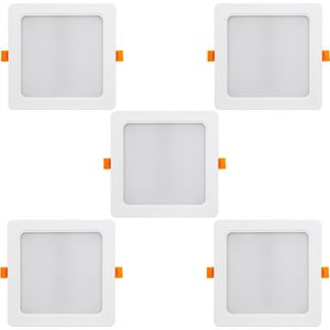 Maclean - Set van 5 stuks Led-paneel - SLIM inbouw - 18W, Neutraal Wit 4000K - 170*170*26mm - 1900lm, MCE374 S