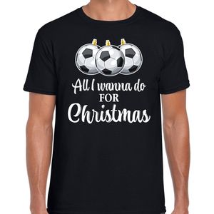 Bellatio Decorations Fout voetbal Kerst t-shirt - sport - heren - zwart L