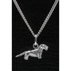 Zilveren Boheemse terrier cesky ketting hanger - klein