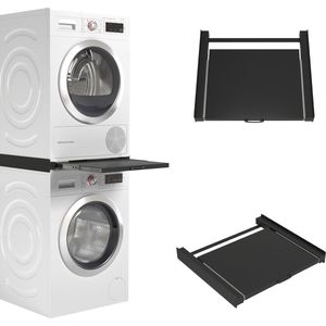 Wasophoogte® Tussenstuk wasmachine droger - Stapelkit wasmachine droger - Tussenkader - Geschikt voor elk type - Zwart