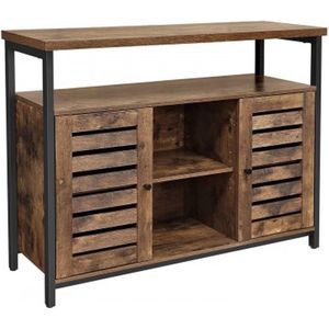 Signature Home Detroit Dressoir - Opbergkast - Staande kast met planken - keukenkast - industrieel - Bruin - 100 x 30 x 80 cm