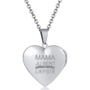 Fotohanger Met Ketting En Gravering - Hart - Mama Jij Bent De Liefste