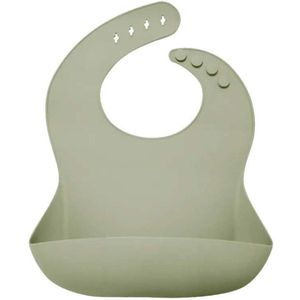 Il Bambini - slabbetje baby - kinderslab - siliconen slabbetje - slabbetje met opvangbak - verstelbaar - groen