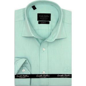 Heren Overhemd - Slim Fit - Plain Oxford Shirts - Groen - Maat XXL