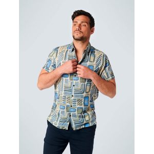 No Excess Mannen Shirt Met Korte Mouwen Blauw XXL