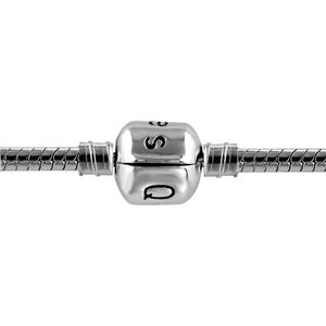 Quiges - 925 Zilveren Slangenarmband 3 mm met 4.2 schroefdraad systeem voor zilveren kralen - 19 cm - AZ012
