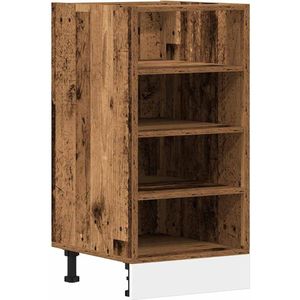 vidaXL - Onderkast - 40x44,5x81,5 - cm - bewerkt - hout - oud - houtkleurig