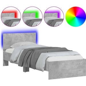 vidaXL-Bedframe-met-hoofdbord-en-LED-verlichting-betongrijs-90x200-cm