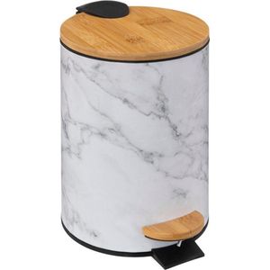 Pedaalemmer 3L Marble – Wit – Softclose