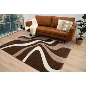 Flycarpets Kristal Modern Vloerkleed - 120x170cm - Bruin