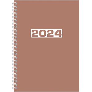 MGP Agenda - Bureau agenda 2024 - NL - FSC - A5 - Ringband - 7d/2p - Roest - Harde kaft