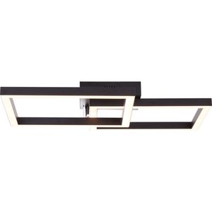 BRILLIANT lamp, Kjorn LED plafondlamp 2-vlammen zwart, metaal/kunststof, 1x 33W LED geïntegreerd, (3300lm, 3000K), A+