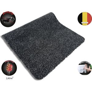 JYG binnen Deurmat Loper SUPERABSORB KATCOT katoen zwart/antraciet 80x120cm - droogloopmat / drooglooploper - vinyl antislip - machine wasbaar ingangloper