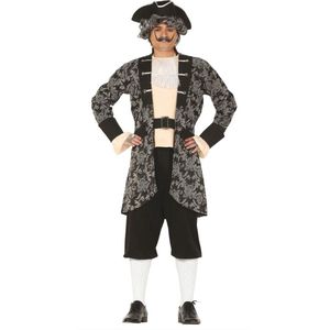 Guirca - Koning Prins & Adel Kostuum - Succesvolle Rijke Victoriaanse Piraat - Man - zwart,grijs - Maat 48-50 - Carnavalskleding - Verkleedkleding