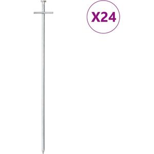 vidaXL - Tentharingen - 24 - st - Ø6 - mm - 29,5 - cm - gegalvaniseerd - staal