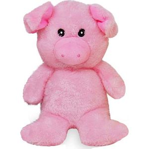 Varken (Roze) Boerderij Pluche Knuffel 25 cm [Dieren Knuffeldieren Knuffelbeesten Boerderij | Speelgoed Knuffeldier Knuffelbeest voor kinderen jongens meisjes | - Rose Varken Pig - Kikker - Koe - Eend