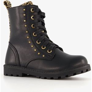 Blue Box zwarte meisjes veterboots gouden studs - Maat 27 - Uitneembare zool