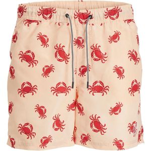 Jack & Jones Heren Zwemshorts JPSTFIJI AOP Oranje Krabben Print - Maat XXL