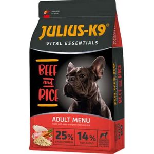 Julius-K9 - Beef & Rice - Hondenvoer voor volwassen honden - hondenbrokken op rund & rijst basis - geschikt voor alle kleine rassen - 3kg