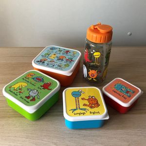 Monsters drinkfles en kleine snackboxjes set 4 stuks - Tyrrell Katz