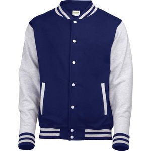 Awdis Unisex Varsity Jacket (Marine Oxford / Heide Grijs)