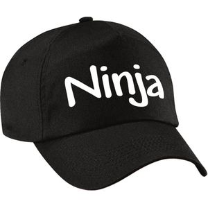 Ninja verkleed pet zwart voor kinderen - baseball cap - carnaval verkleedaccessoire voor kostuum