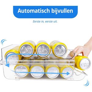 Auto-scrollen Bierblikjes, dispenser, koelkastorganizer, opbergdoos, keuken, kastorganizer, keuken, groot voor bier, blikjes, frisdrank (groter voor 0,5 liter bier)